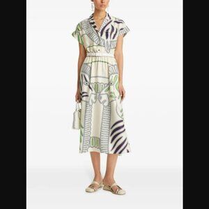 Tory Burch - Printed Silk Twill Shirtdress - Women - Silk - 6 - Neutrals NEW